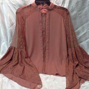 Express lace romance with bell sleeve